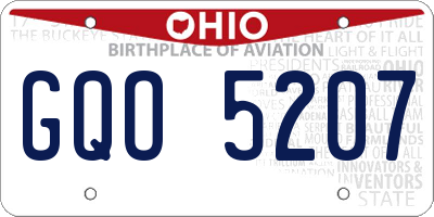 OH license plate GQO5207