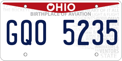 OH license plate GQO5235