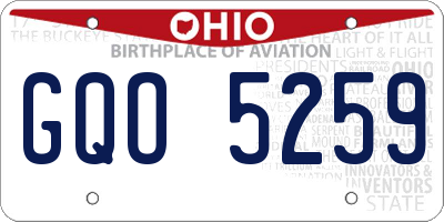 OH license plate GQO5259