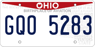 OH license plate GQO5283