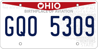 OH license plate GQO5309