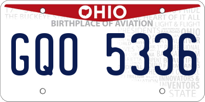 OH license plate GQO5336