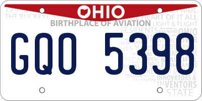 OH license plate GQO5398