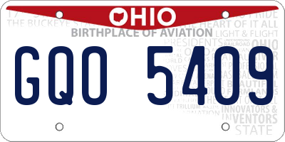 OH license plate GQO5409