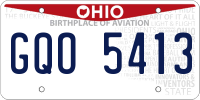 OH license plate GQO5413