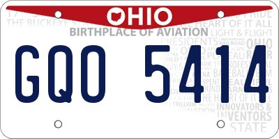 OH license plate GQO5414