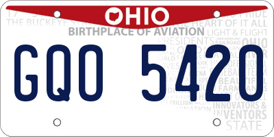 OH license plate GQO5420