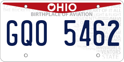 OH license plate GQO5462
