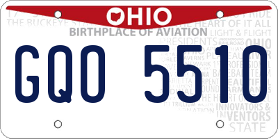 OH license plate GQO5510
