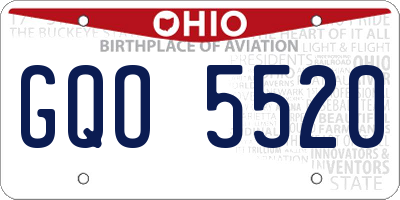 OH license plate GQO5520