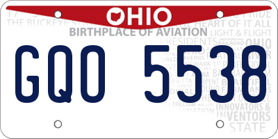 OH license plate GQO5538