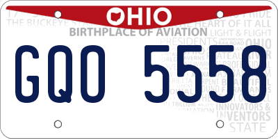 OH license plate GQO5558