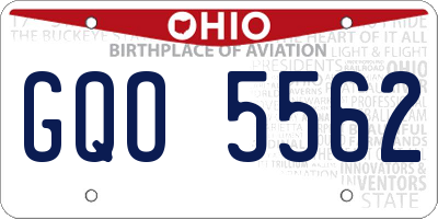 OH license plate GQO5562