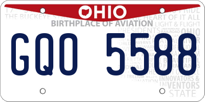 OH license plate GQO5588