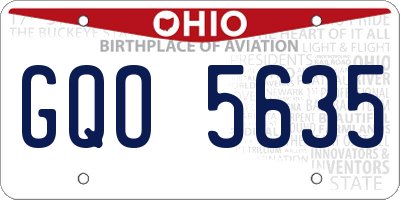 OH license plate GQO5635