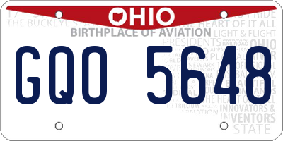OH license plate GQO5648