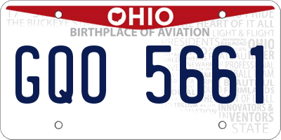 OH license plate GQO5661