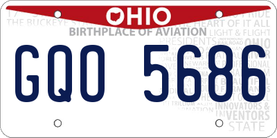 OH license plate GQO5686