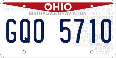OH license plate GQO5710