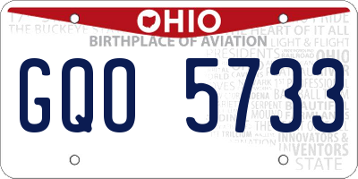 OH license plate GQO5733