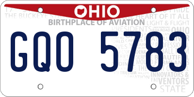 OH license plate GQO5783