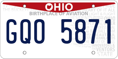 OH license plate GQO5871