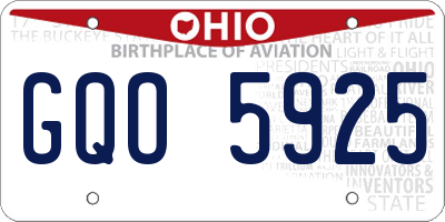 OH license plate GQO5925