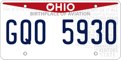 OH license plate GQO5930