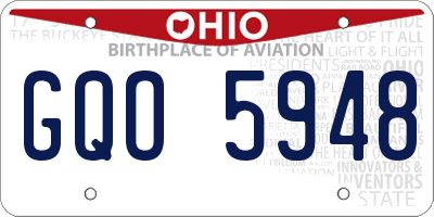 OH license plate GQO5948