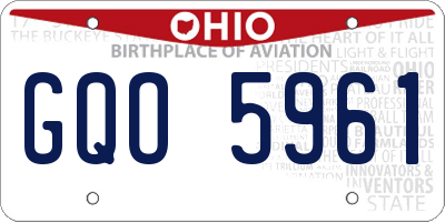 OH license plate GQO5961