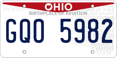 OH license plate GQO5982