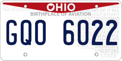 OH license plate GQO6022