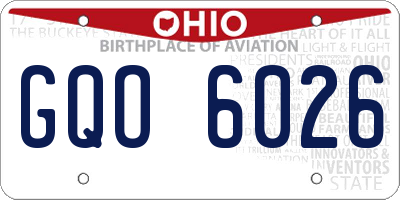 OH license plate GQO6026