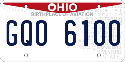 OH license plate GQO6100