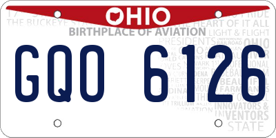 OH license plate GQO6126