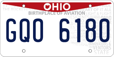 OH license plate GQO6180