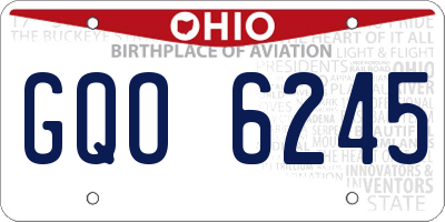 OH license plate GQO6245