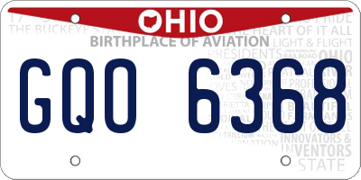 OH license plate GQO6368
