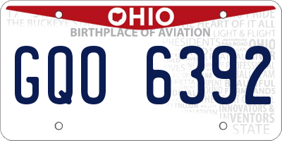 OH license plate GQO6392