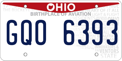 OH license plate GQO6393