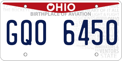 OH license plate GQO6450