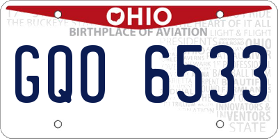 OH license plate GQO6533