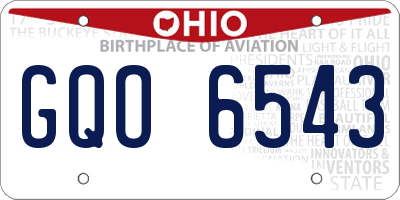 OH license plate GQO6543