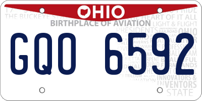 OH license plate GQO6592
