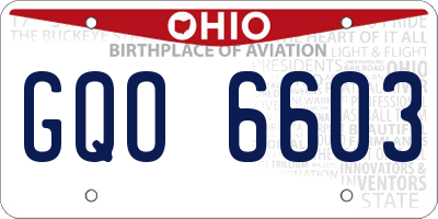 OH license plate GQO6603