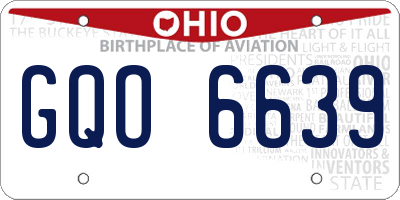 OH license plate GQO6639