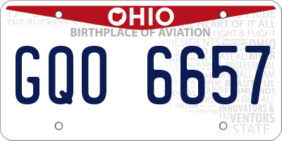 OH license plate GQO6657