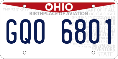 OH license plate GQO6801