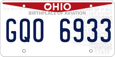 OH license plate GQO6933