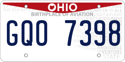 OH license plate GQO7398